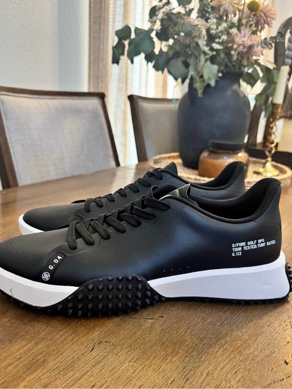 G/FORE Black and White Low-Top Athletic Golf Sneakers